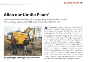 Zeitungsartikel zu Fischaufstiegshilfe von Thomas Bräuer Erdbau - Steinmauern